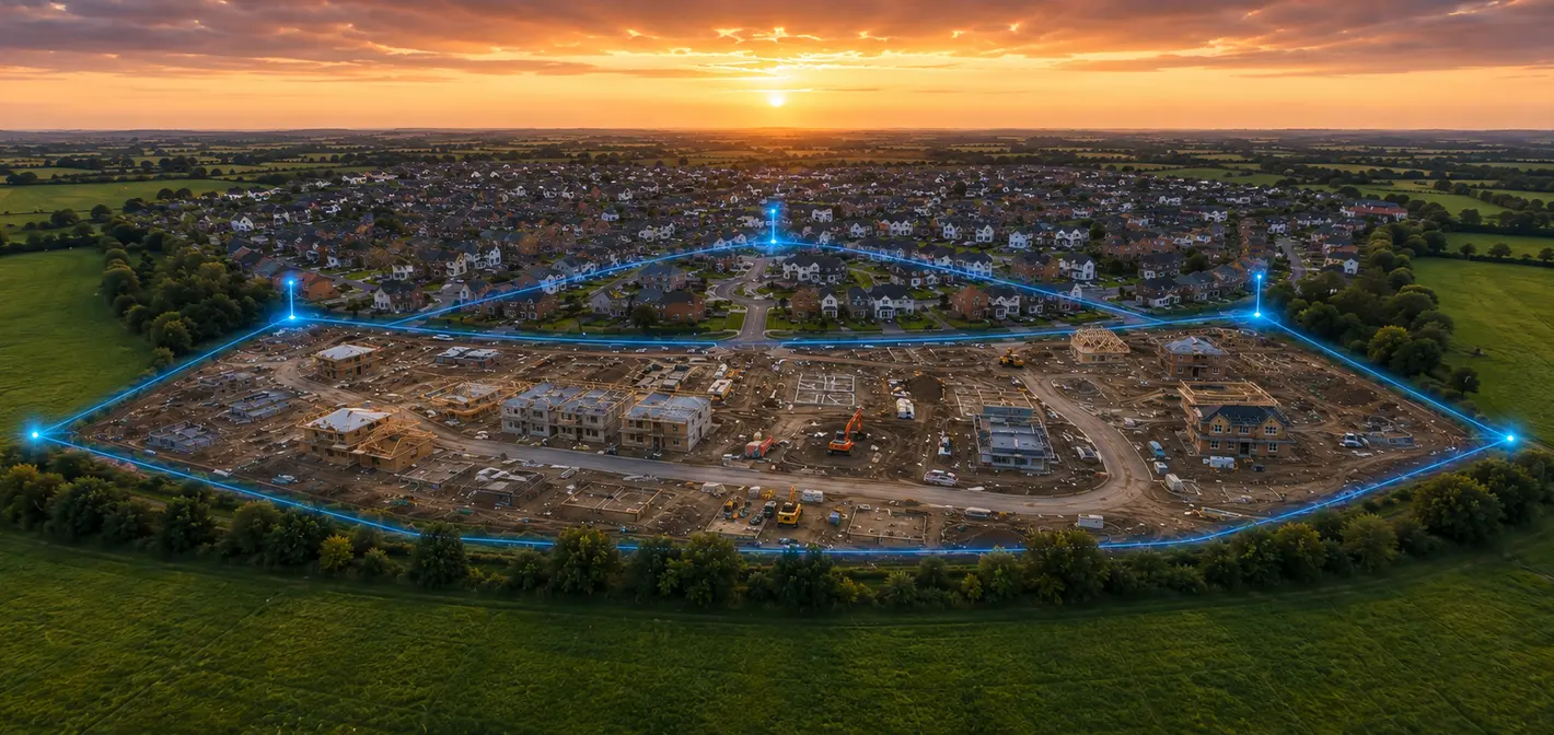 Aerial view of a housing development representing CONSILIUM.